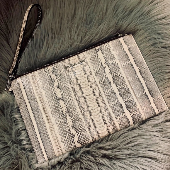 MICHAEL Michael Kors Handbags - MICHAEL Michael Kors Snakeskin Clutch XL